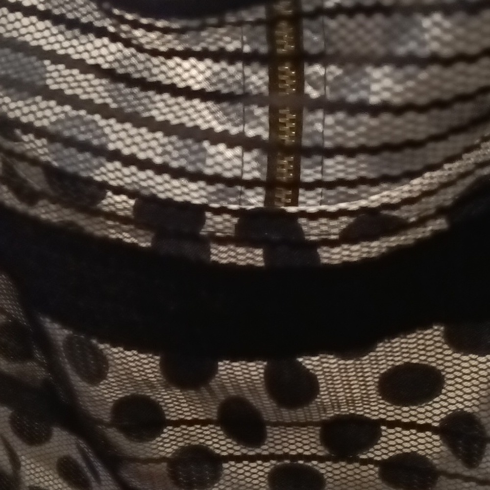 FINAL PRICE NWOT Jessica Simpson black/ white sheer polkadot dress w 20" zipper - Picture 7 of 16